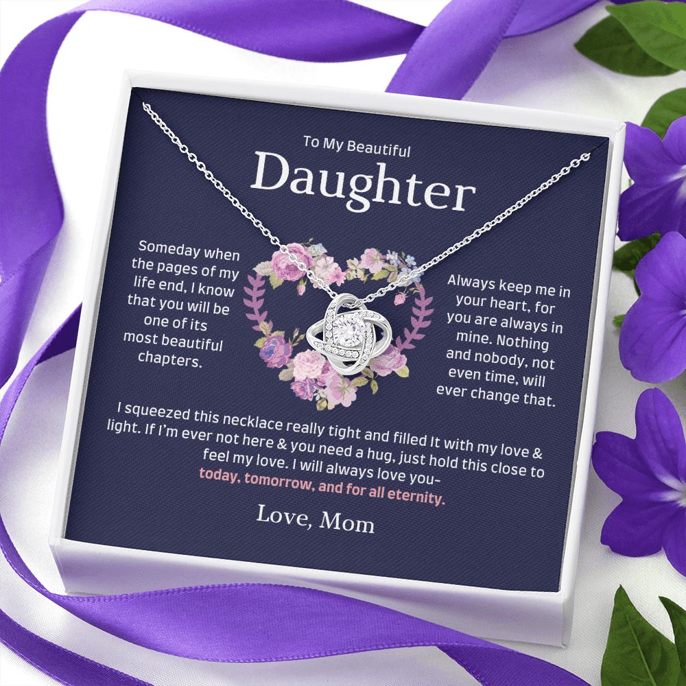 To My Beautiful Daughter, Sentimental Mother's Day Gift Necklace, Someday When the Pages of My Life End