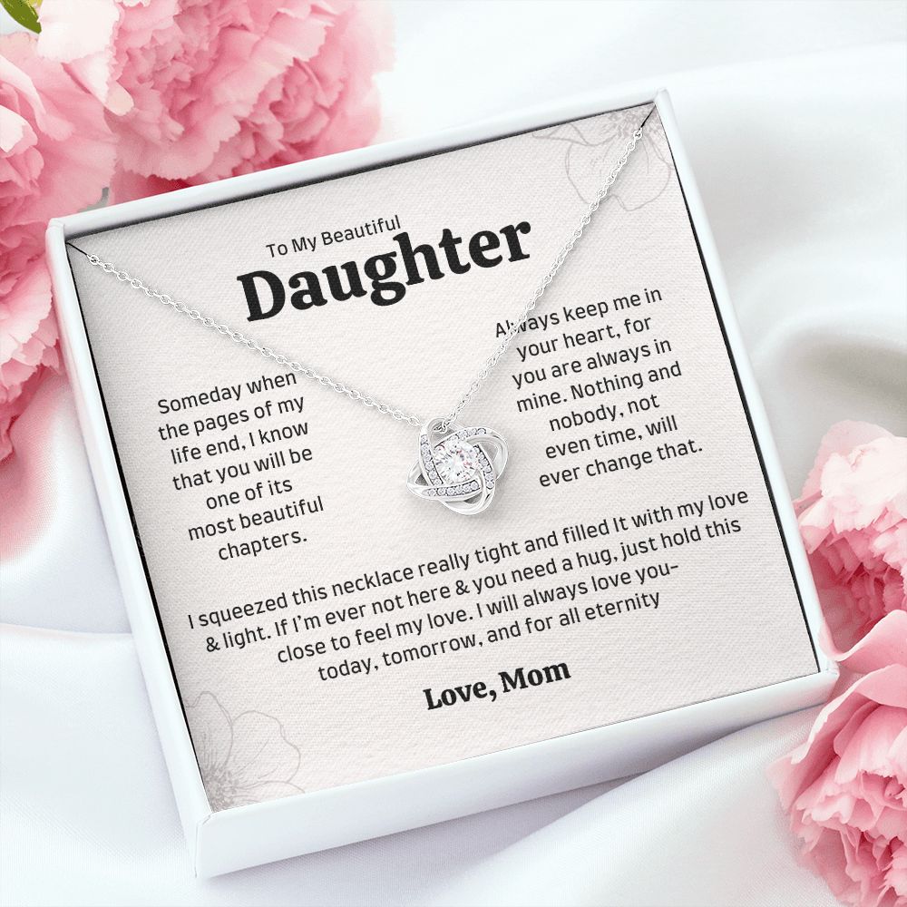 To My Beautiful Daughter, Sentimental Mother's Day Gift Necklace, Someday When the Pages of My Life End