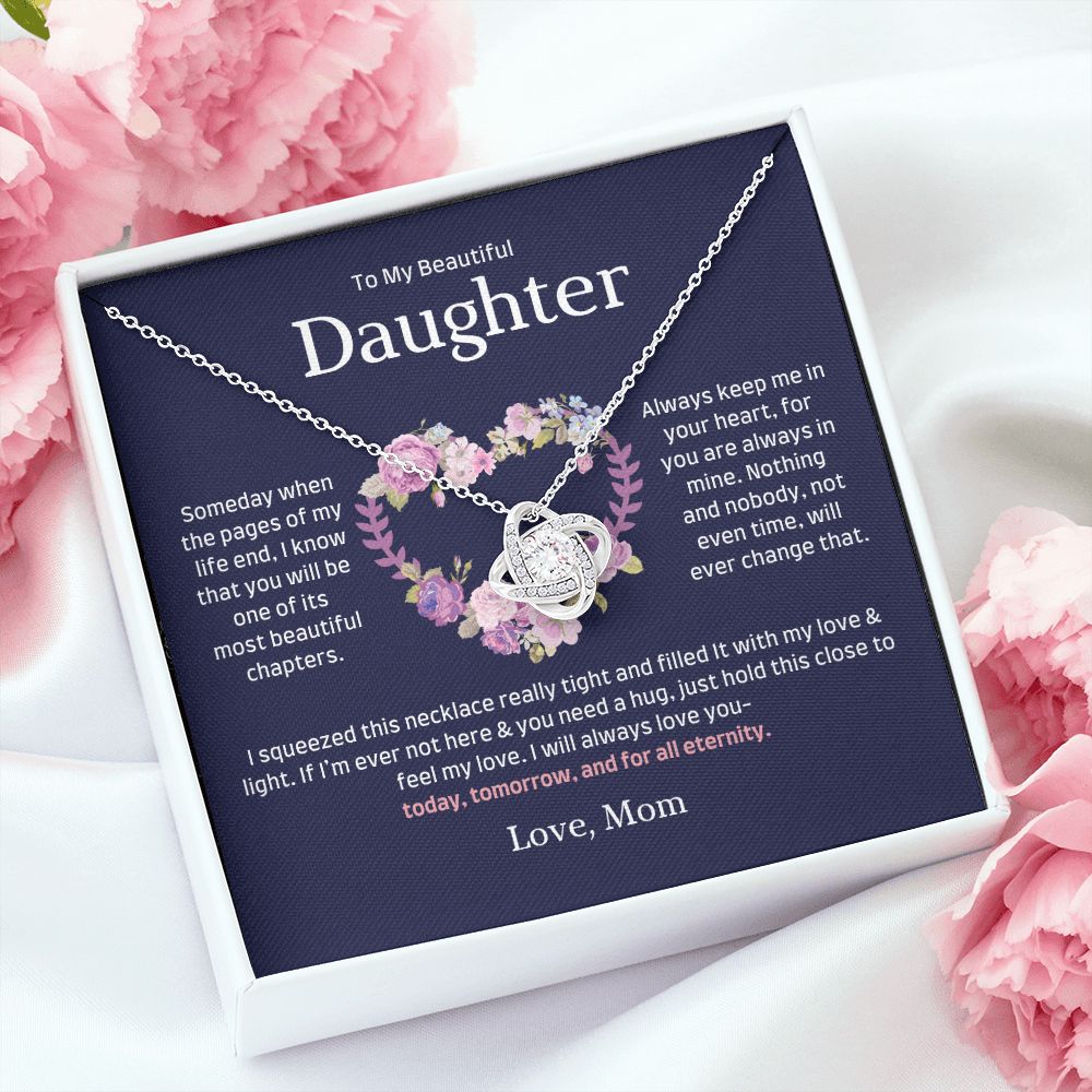 To My Beautiful Daughter, Sentimental Mother's Day Gift Necklace, Someday When the Pages of My Life End