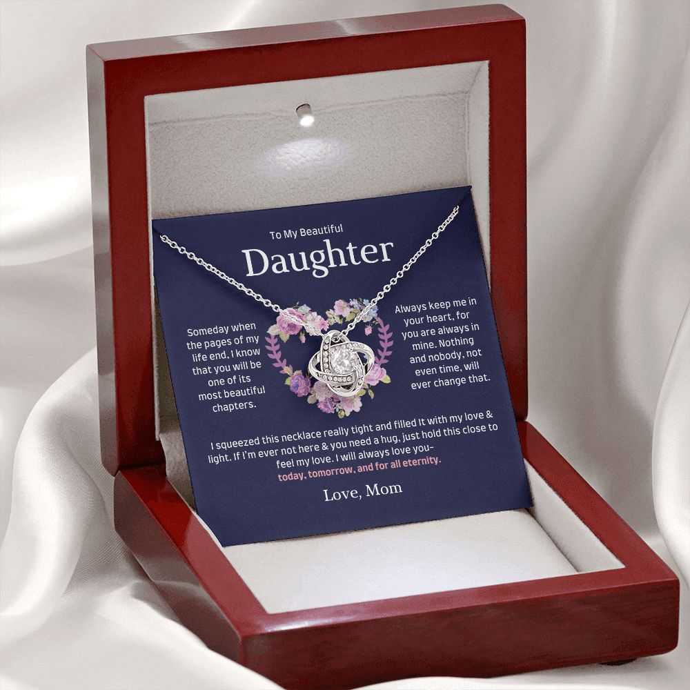 To My Beautiful Daughter, Sentimental Mother's Day Gift Necklace, Someday When the Pages of My Life End