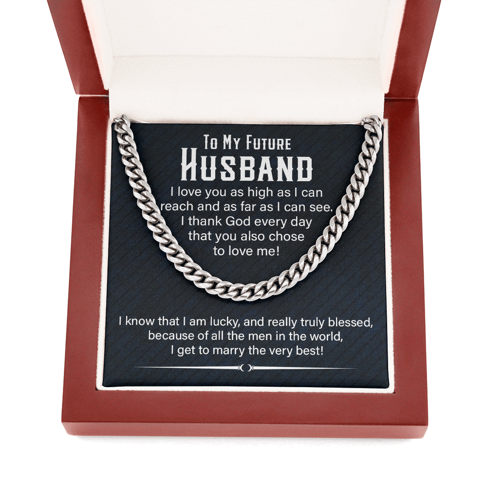 Future Husband Message Card Necklace from Future Wife, Thoughtful Meaningful Birthday Anniversary Present Idea, Engage Pendant for Men 218a