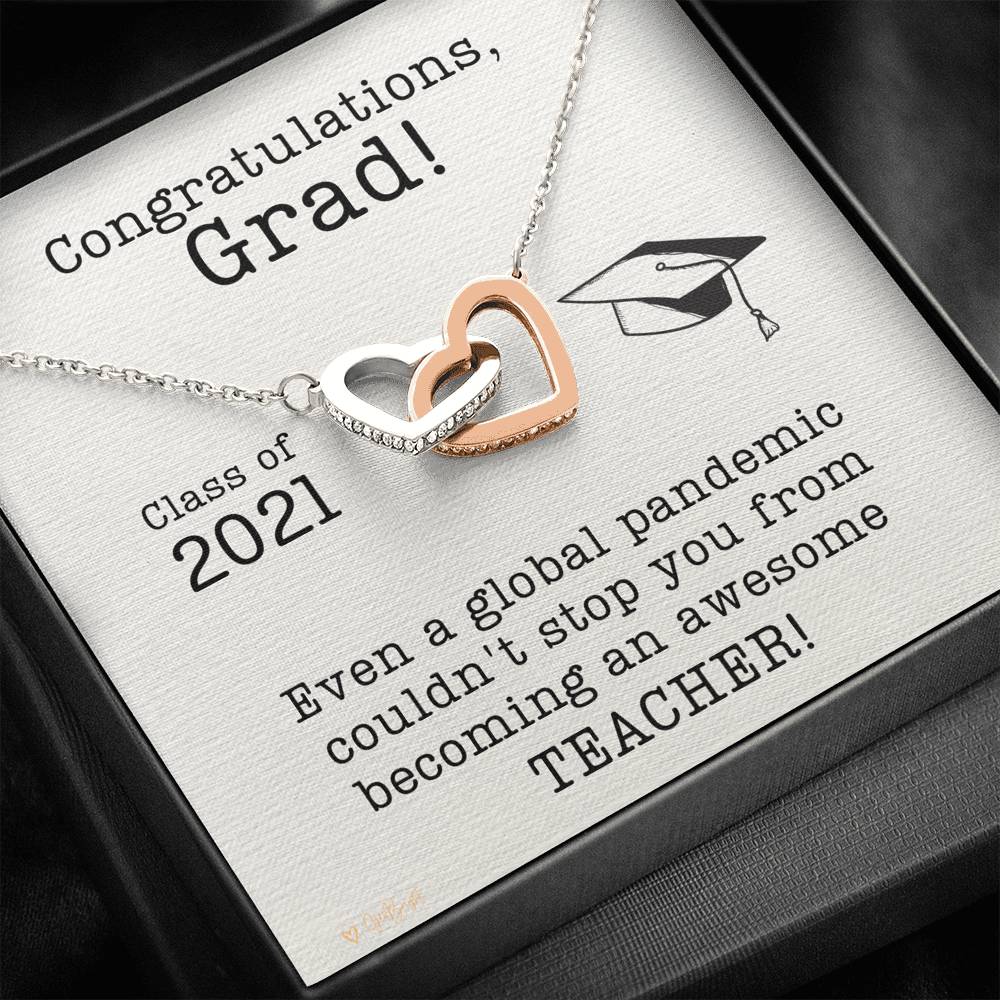 Teacher Graduation Gift from Mom Class of 2021 Heart Necklace