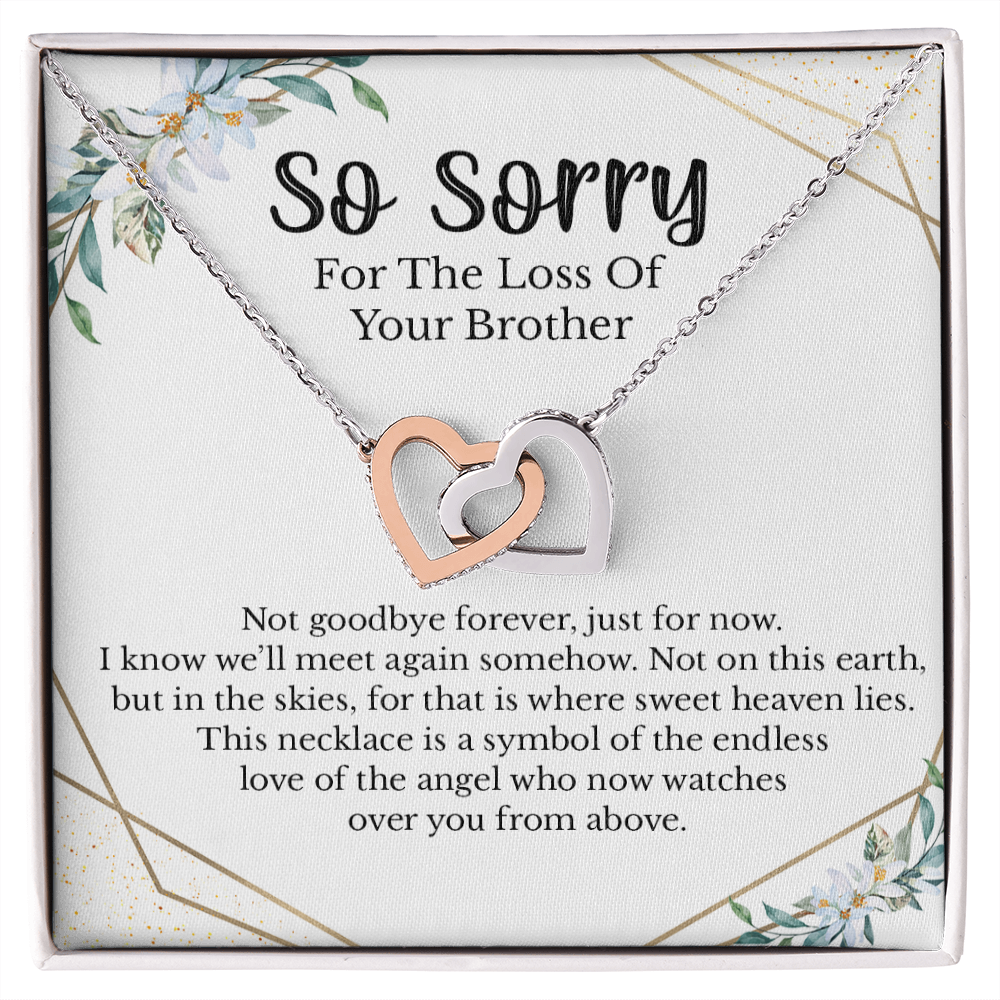 Loss of Brother Message Card Necklace Jewelry, Brother Memorial Rest in Peace Present Idea, Brother in Heaven Grieving Funeral Pendant 236c