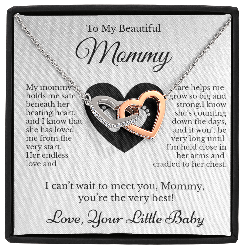 To Pregnant Mom from Baby Bump Message Card Necklace Jewelry, Meaningful Gift for Expecting Mom, Baby Shower Present Idea for Pregnant 196d