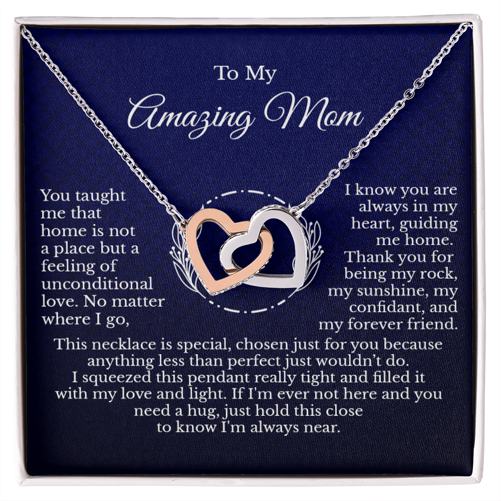 To My Amazing Mom Appreciation Message Card Necklace Jewelry from Child, Thank You Mama Sentimental Present Idea, Thoughtful Pendant 219c