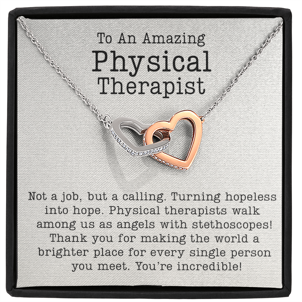 Physical Therapist Message Card Necklace Gifts, PT Appreciation Gift Pendant Ideas, Best PT Month Frontline Warrior Present for Women 188b