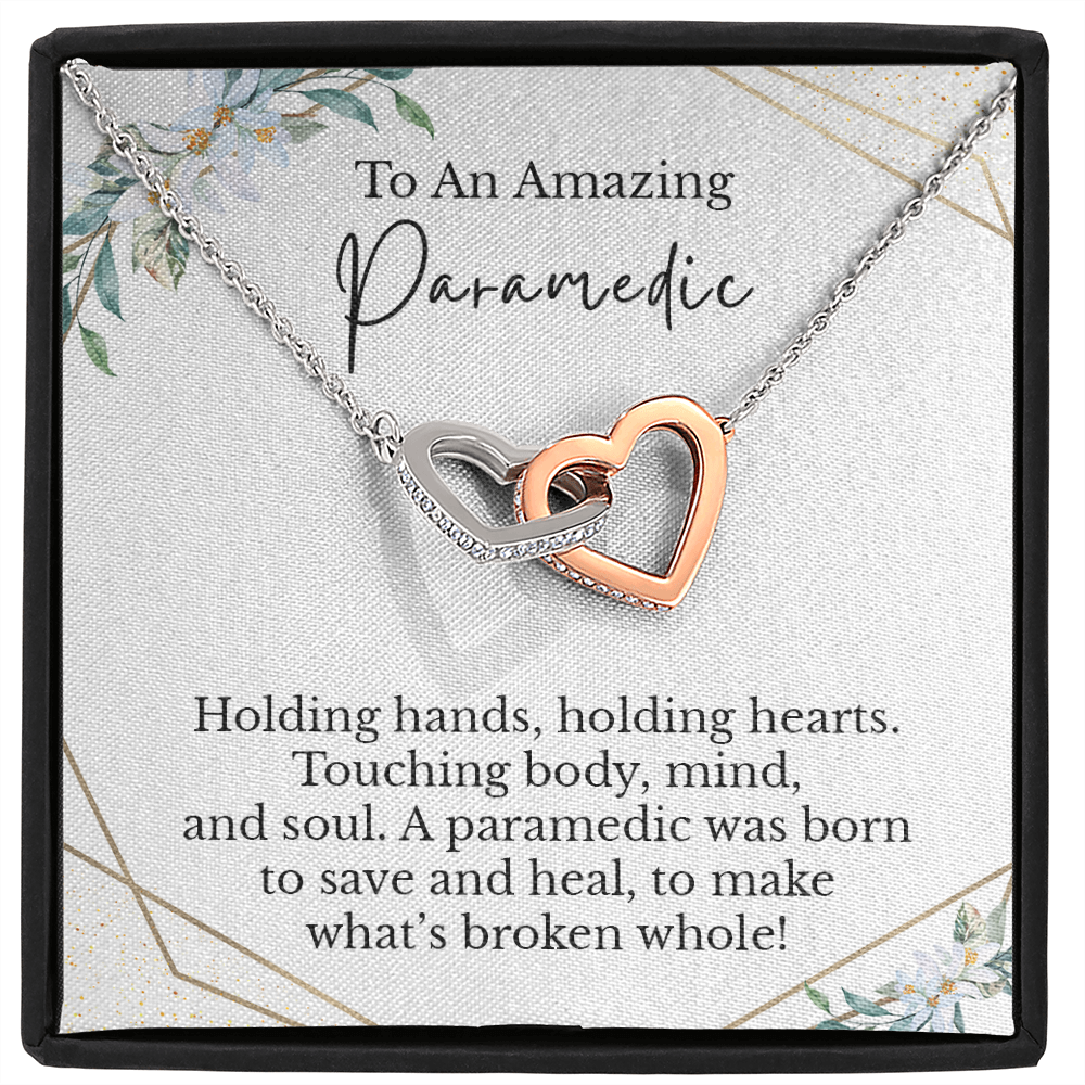 Paramedic Message Card Necklace Jewelry Gifts, Paramedic Appreciation Gift Idea for Women, Best Thank You Pendant Present Ideas for Her 189c