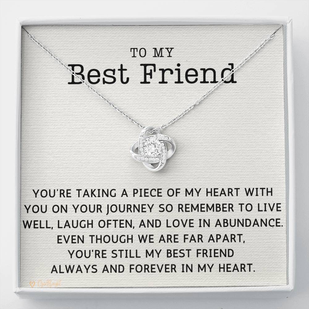 Best Friend Moving Away Gift After Graduation, Long Distance Best Friend Necklace and Card, 5015a