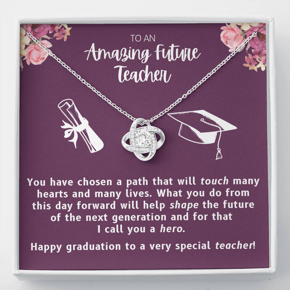 Teacher Graduation Gift for Daughter from Mom, Graduation Necklace for Future Teacher 1089e