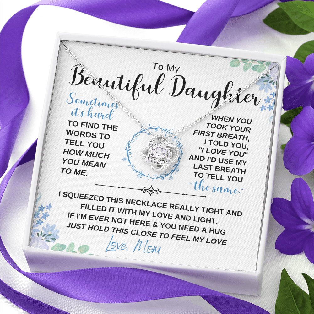 To My Daughter Gift from Mom, Birthday Daughter Necklace, 2018d