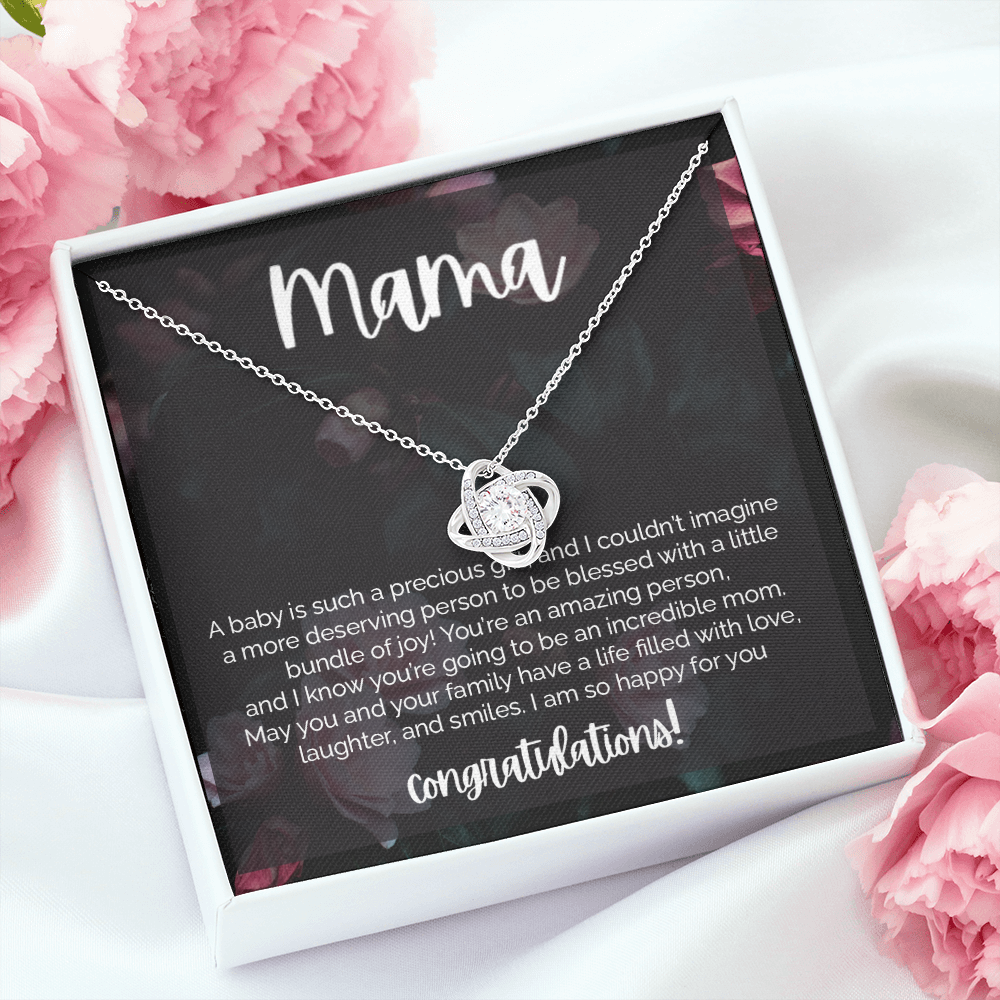 Gender Reveal Message Card Necklace Jewelry for Expecting Mom, Baby Shower Present Idea, Congratulations Celebrate New Mother Pendant 129b