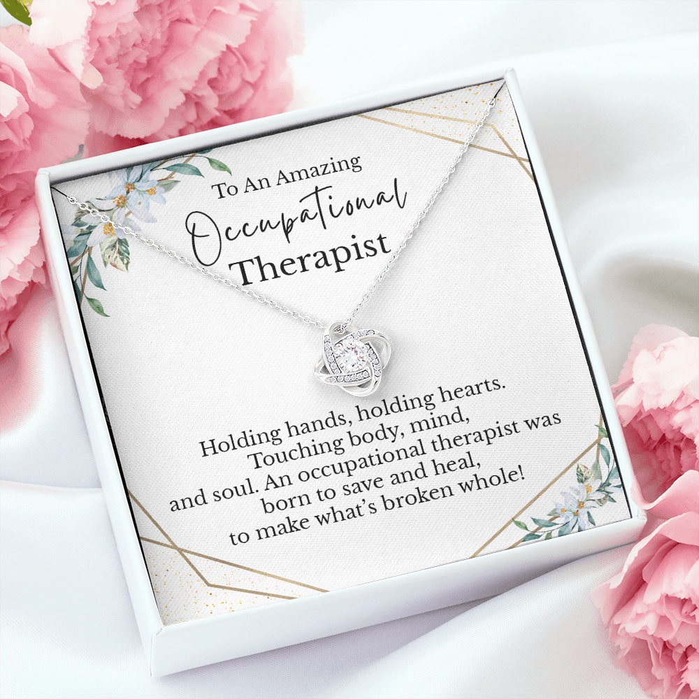 Occupational Therapist Message Card Necklace Gifts, OT Appreciation Gift Pendant Ideas, Best Occupational Therapist Present for Women 187a