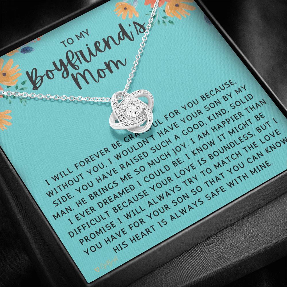 Globright To My Boyfriend's Mom Gifts Necklace, Boyfriends Mom Birthday Gift Forever Grateful 1000