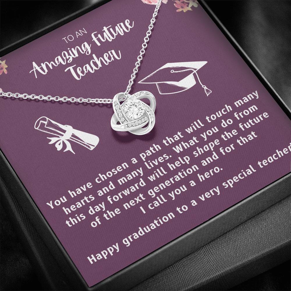 Teacher Graduation Gift for Daughter from Mom, Graduation Necklace for Future Teacher 1089e