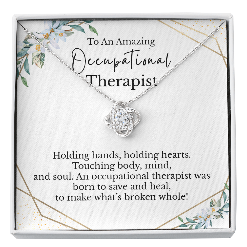 Occupational Therapist Message Card Necklace Gifts, OT Appreciation Gift Pendant Ideas, Best Occupational Therapist Present for Women 187a