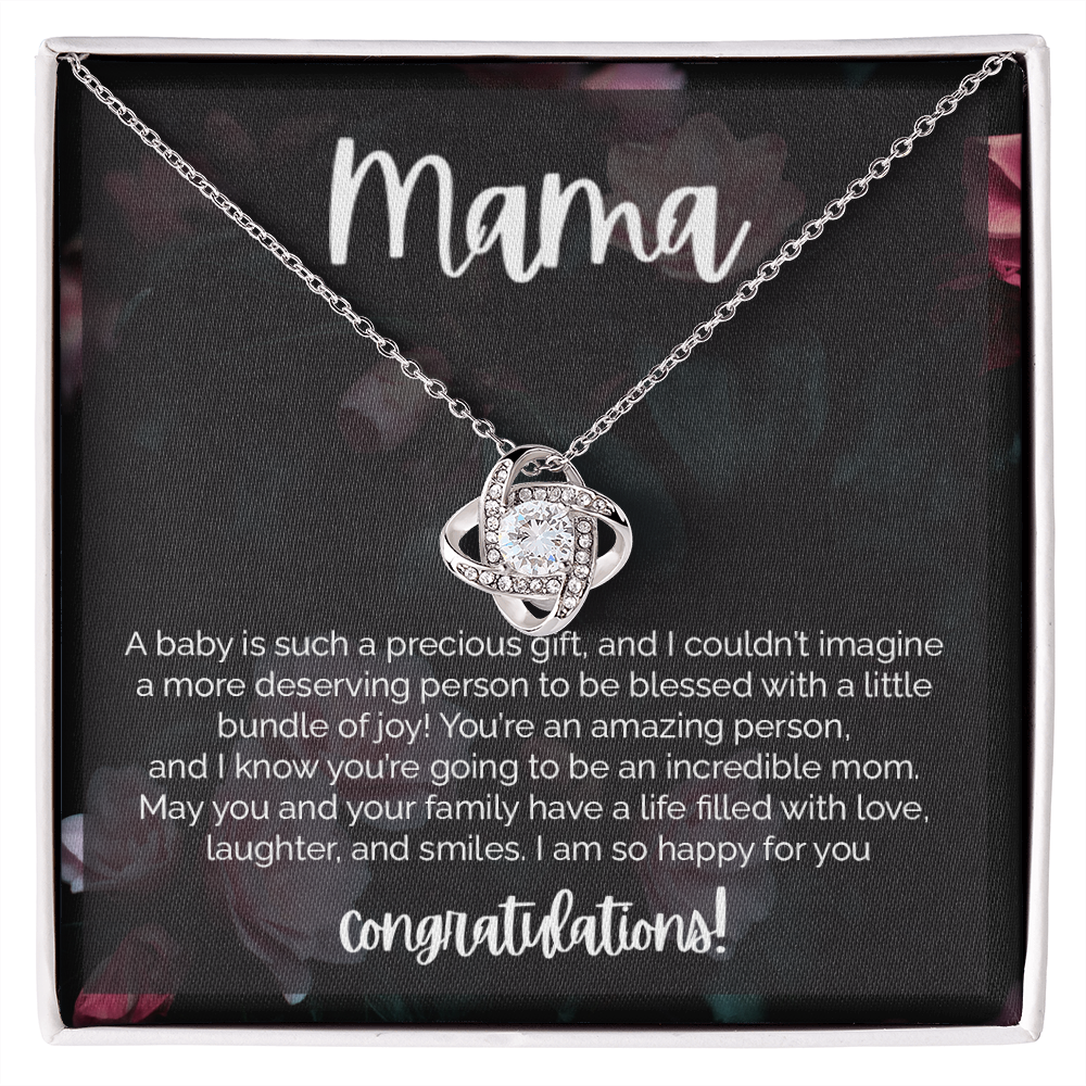 Gender Reveal Message Card Necklace Jewelry for Expecting Mom, Baby Shower Present Idea, Congratulations Celebrate New Mother Pendant 129b