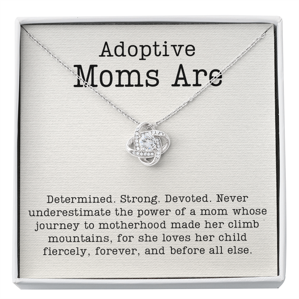 Adoptive Mom Gift Message Card Necklace, Bonus Mom Necklace, Foster Mom Jewelry Gift, Customizable Aesthetic Tiny Necklace For Women 150a