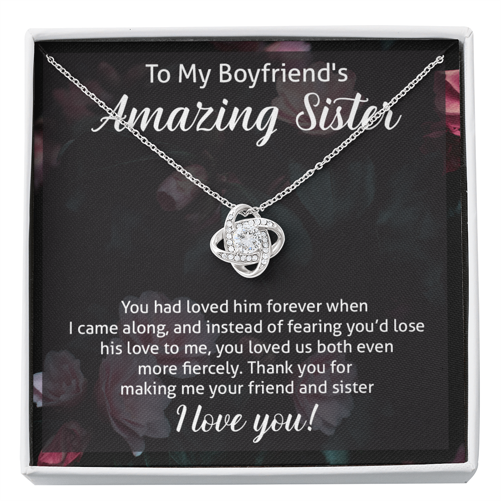 To My Boyfriend's Sister Phrase Jewelry, Future Sister in Law, Bonus Sister, Unbiological Sister, Sister of Boyfriend Message Card Necklace 123a