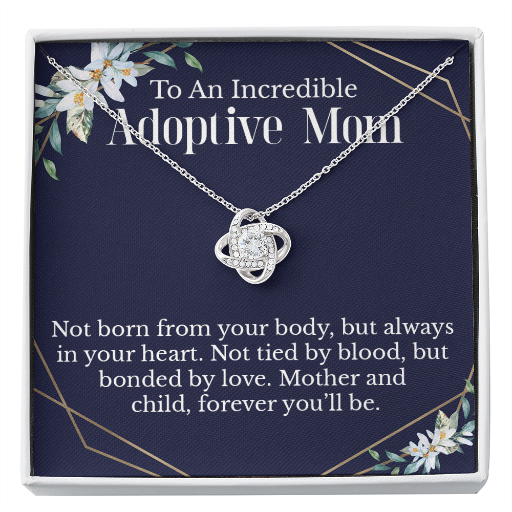 Adoptive Mom Gift Message Card Necklace, Bonus Mom Necklace, Foster Mom Jewelry Gift, Customizable Aesthetic Tiny Necklace For Women 150f
