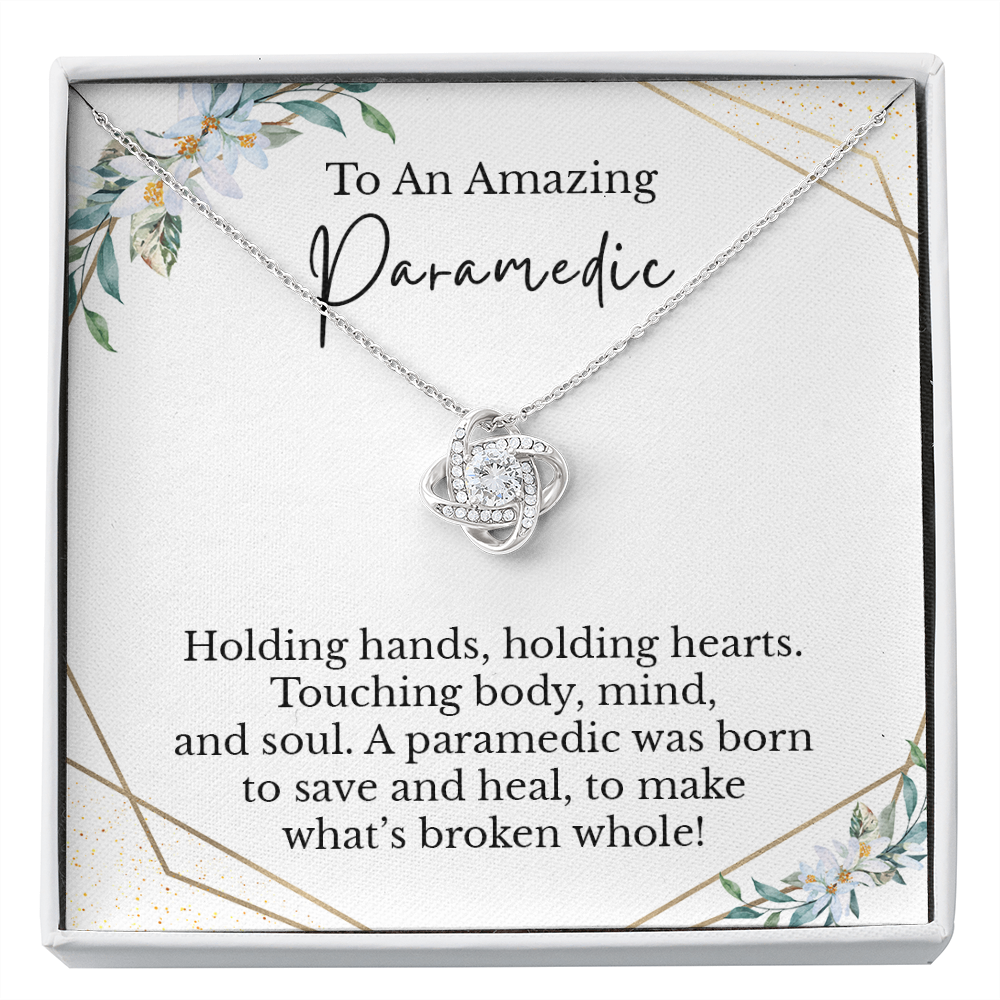 Paramedic Message Card Necklace Jewelry Gifts, Paramedic Appreciation Gift Idea for Women, Best Thank You Pendant Present Ideas for Her 189c