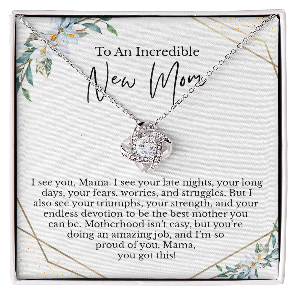 Mama You Got This Message Card Necklace Jewelry for Expecting Mom, Postpartum Present Idea For New Mom, Appreciation Meaningful Pendant 42b