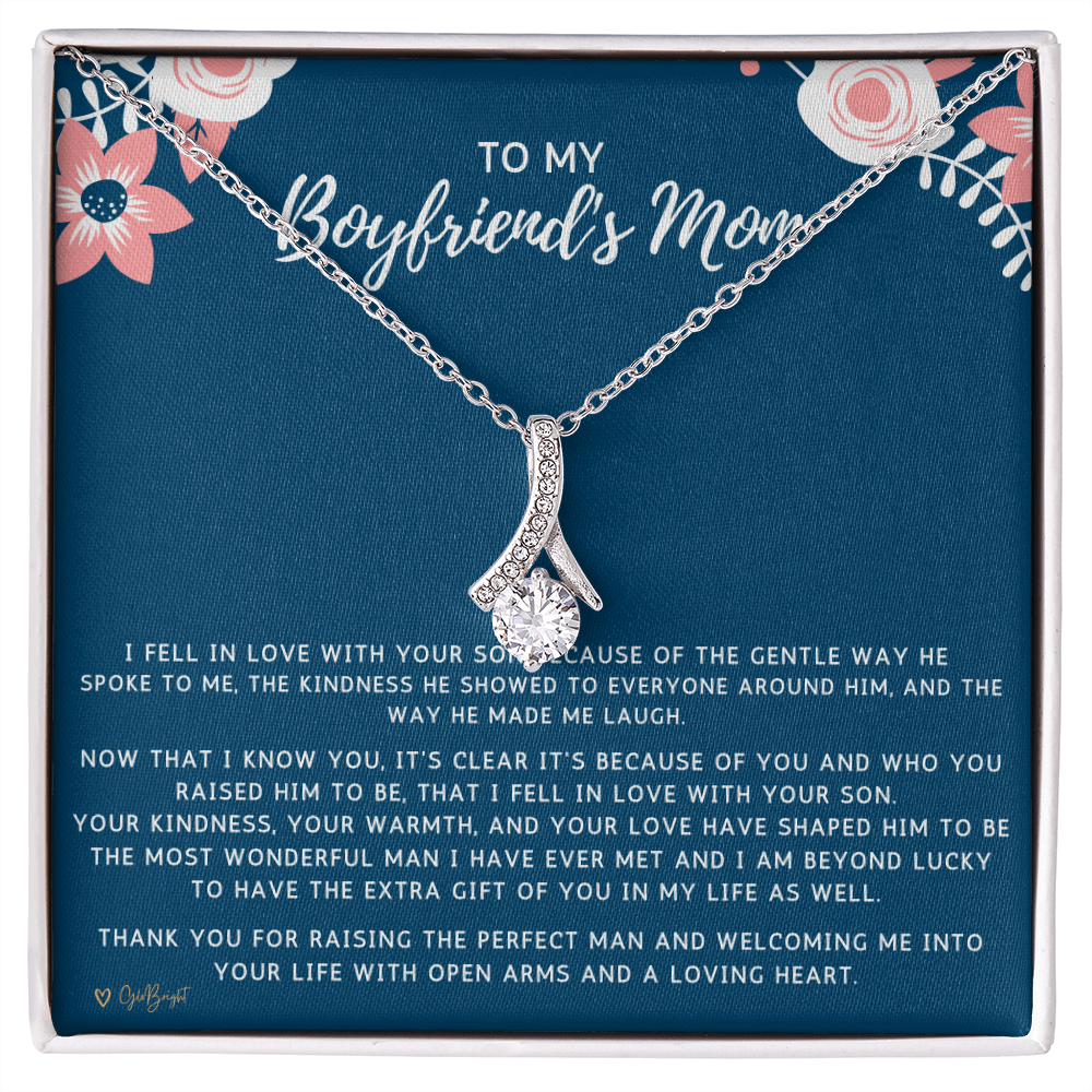 Globright To My Boyfriend's Mom Gifts Necklace, Gift for Boyfriend's Mom Mother's Day, Boyfriends Mom Birthday Gift 1054b