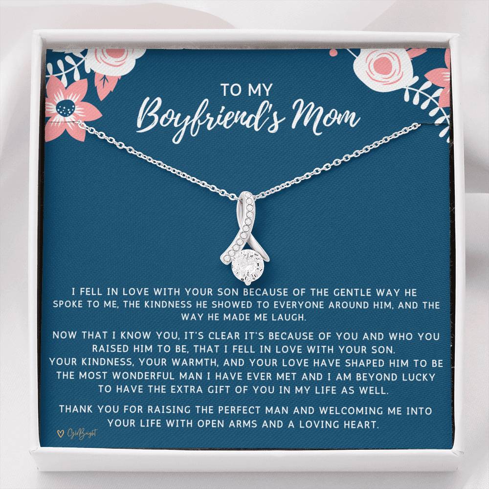 Globright To My Boyfriend's Mom Gifts Necklace, Gift for Boyfriend's Mom Mother's Day, Boyfriends Mom Birthday Gift 1054b