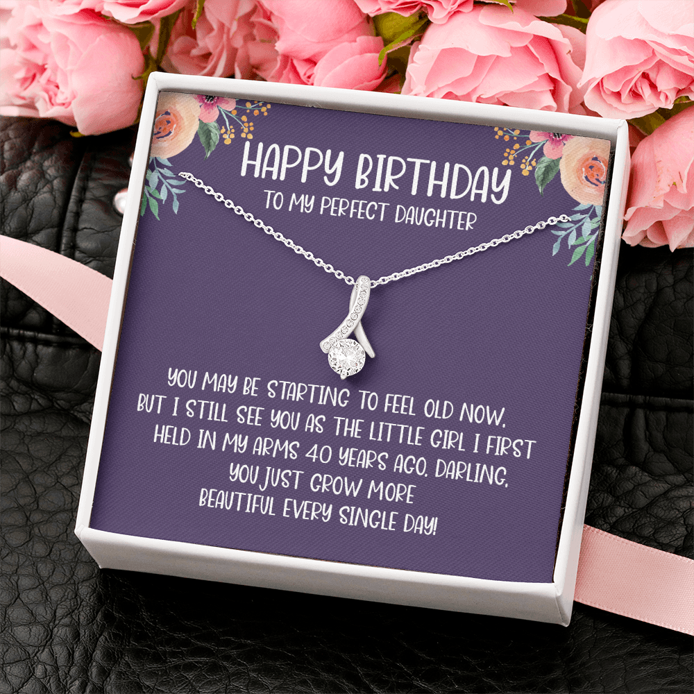 Daughter's 40th Birthday Necklace Gift With Message Card, To My Daughter 40th Birthday Gift, Daughters 40th Birthday, 40th Birthday From Mom 106b