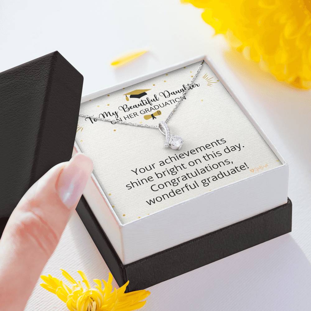 High School Graduation Gift for Daughter, Graduation Gift Necklace for Her from Mom,  Graduation Gift for Daughter from Father 3013m