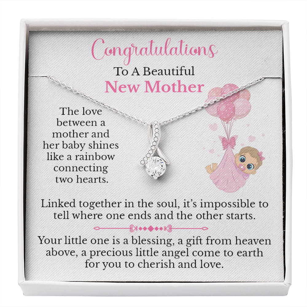 New Mom Message Card Necklace Jewelry Gifts, New Mommy Gift Idea, Pregnant Aesthetic Pendant Present, Baby Shower Meaningful Gift Ideas 195b