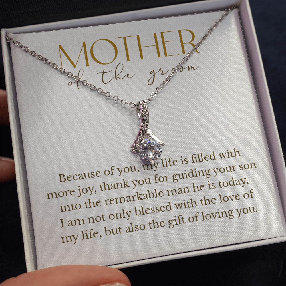 Mother of the Groom Gift from Bride Message Card Necklace Jewelry Gifts, To Groom's Mom Gift Present Ideas, Future Mother in Law Pendant B