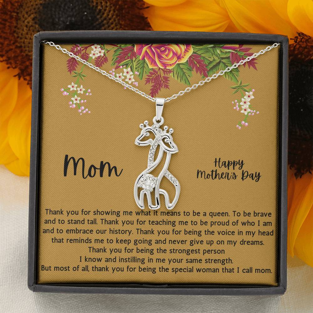 African American Mom Mother's Day Gift, Black Queen Mother's  Day Necklace