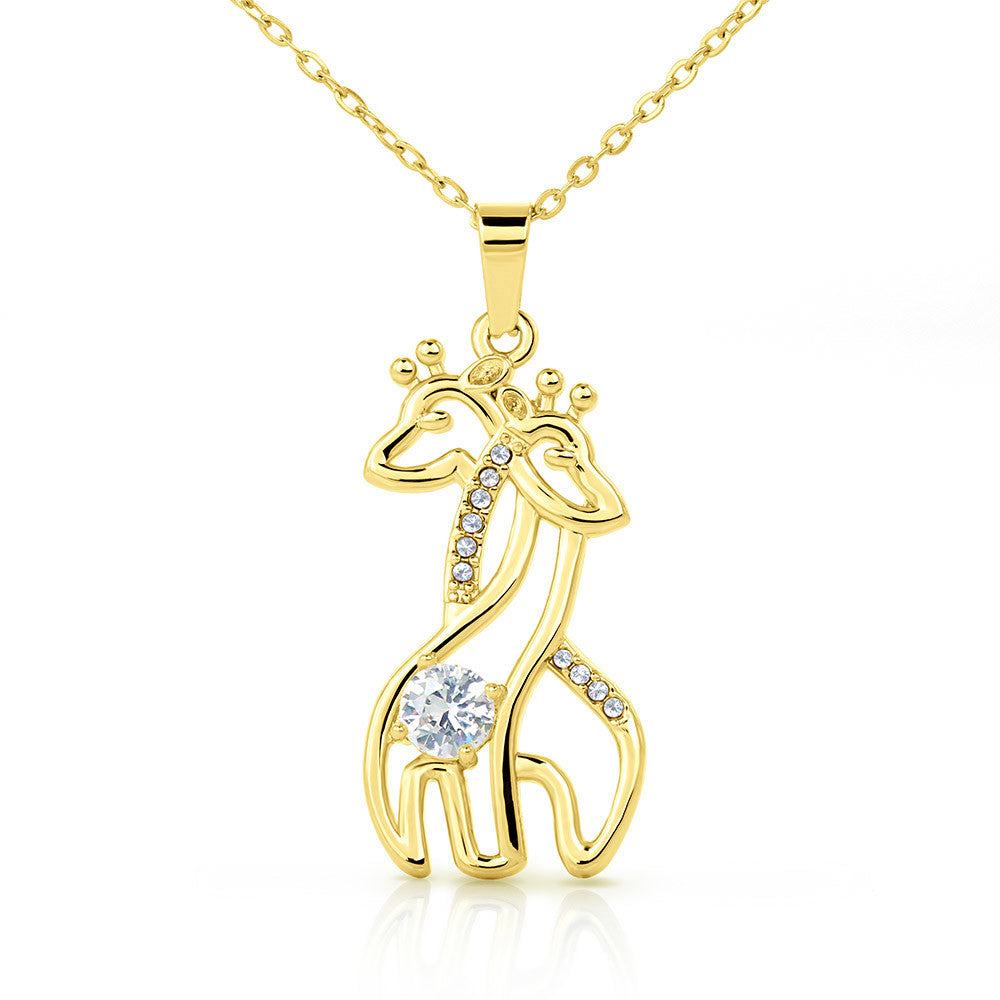 Custom Rainbow Baby Gift for Mom, Giraffe Rainbow Baby Necklace
