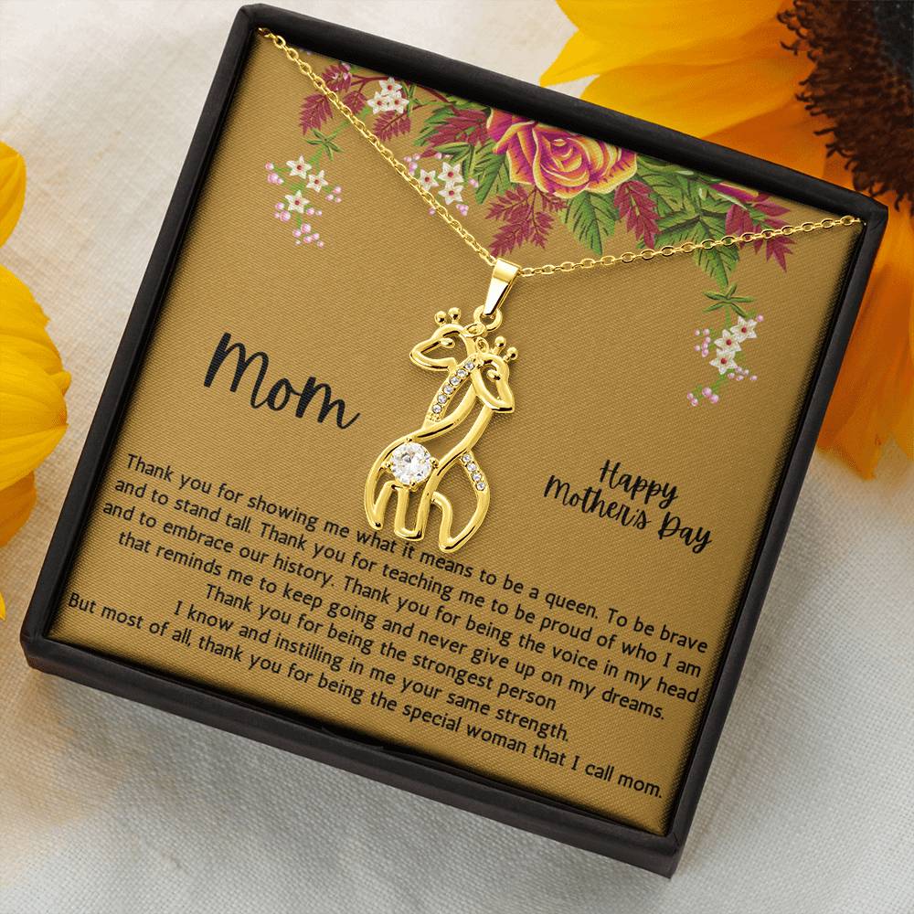 African American Mom Mother's Day Gift, Black Queen Mother's  Day Necklace