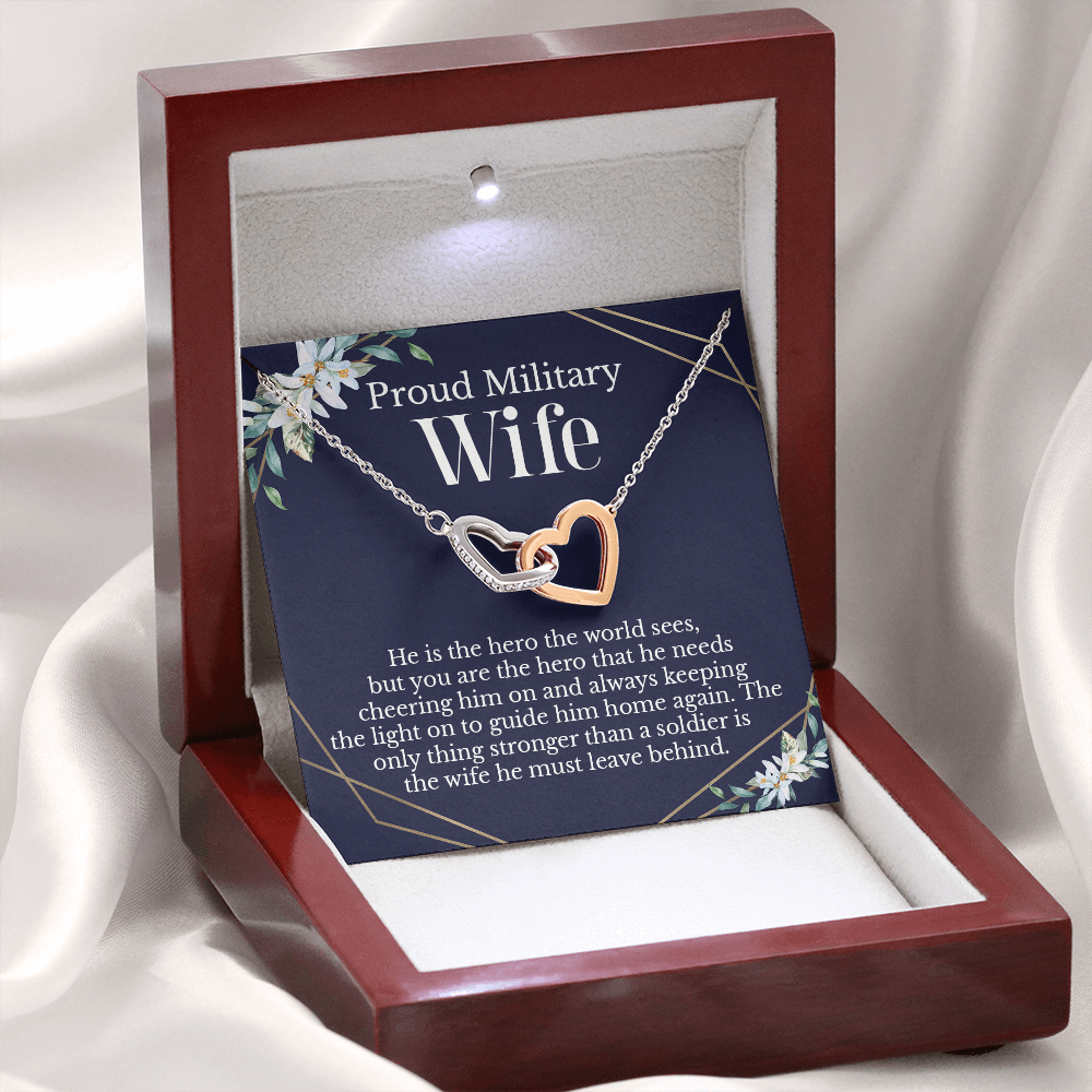 Personalized Military Wife Message Card Necklace, Deployment Gift, Sentimental Gifts, Army Wife, Customizable Meaningful Necklace for Women 142b