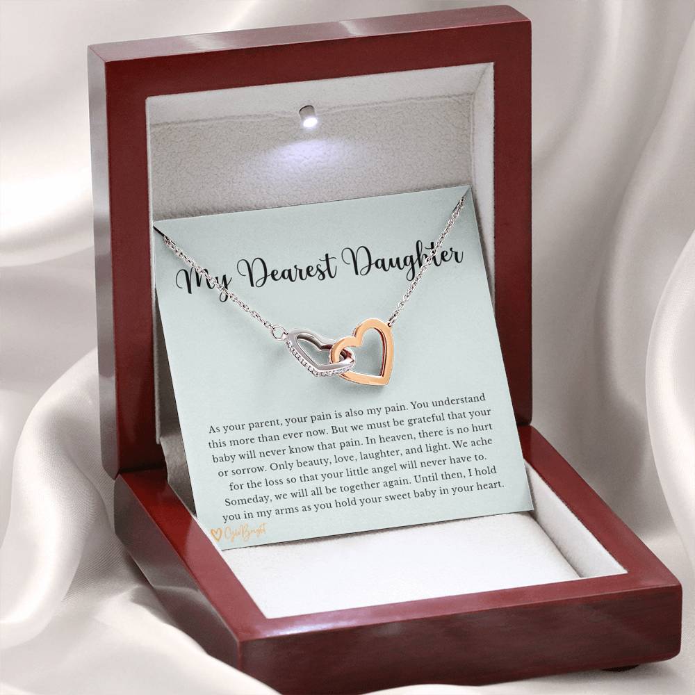 Miscarriage Gift from Mom or Dad for Daughter for Pregnancy Loss of Child Memorial Necklace Keepsake 2045c