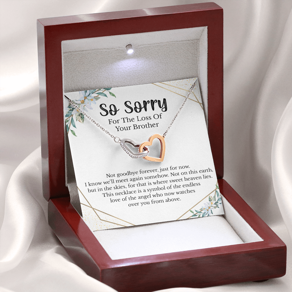 Loss of Brother Message Card Necklace Jewelry, Brother Memorial Rest in Peace Present Idea, Brother in Heaven Grieving Funeral Pendant 236c