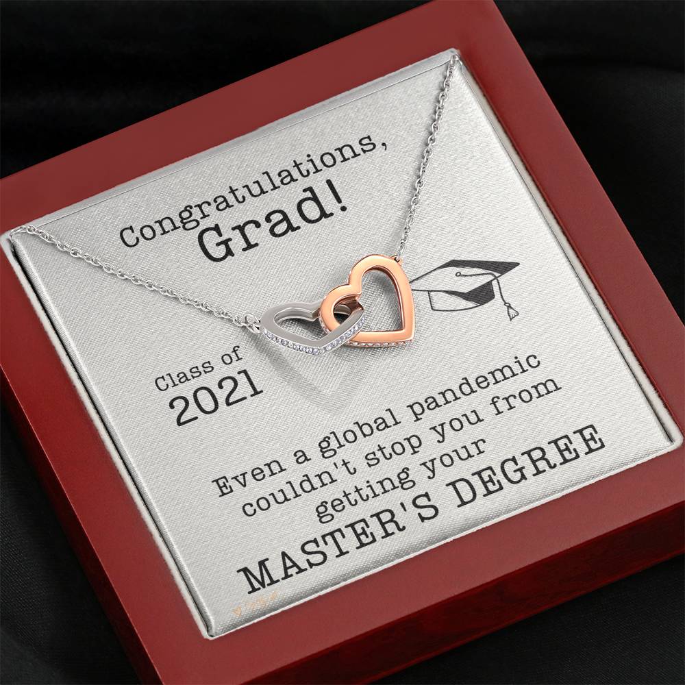 Master's Degree Graduation Gift for Her Masters Degree Necklace for Class of 2021 1030c