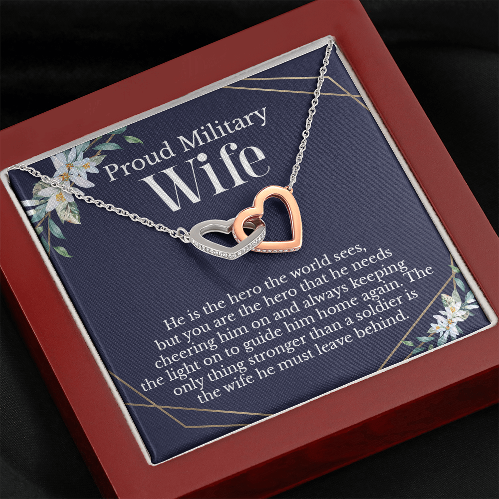 Personalized Military Wife Message Card Necklace, Deployment Gift, Sentimental Gifts, Army Wife, Customizable Meaningful Necklace for Women 142b