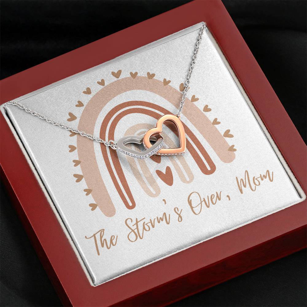 Custom Rainbow Baby Gift for Mom, Linked Hearts Rainbow Baby Necklace