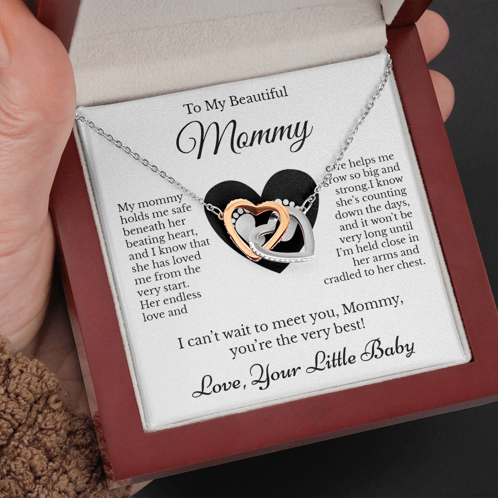 To Pregnant Mom from Baby Bump Message Card Necklace Jewelry, Meaningful Gift for Expecting Mom, Baby Shower Present Idea for Pregnant 196d