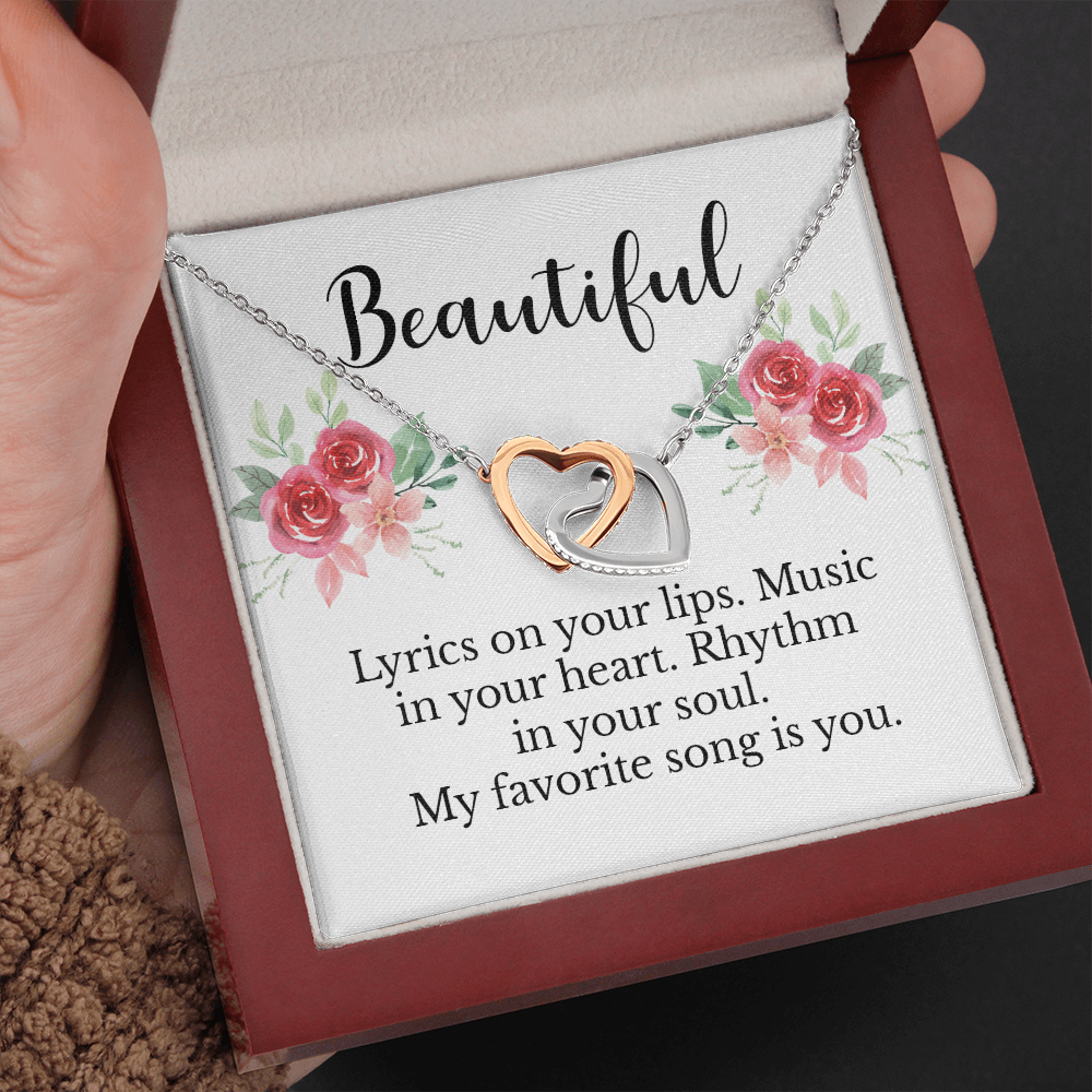Music Necklace, Music Lover Message Card Jewelry, DJ Gift Necklace, Music Lover Jewelry, Musical Charm Personalized Tiny Necklace 161a