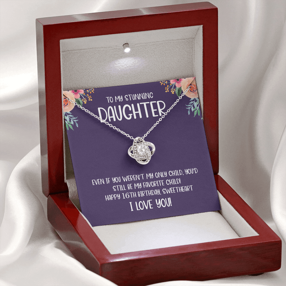 Favorite Daughter Funny Gift Necklace with Card, Only Child Gift 40i