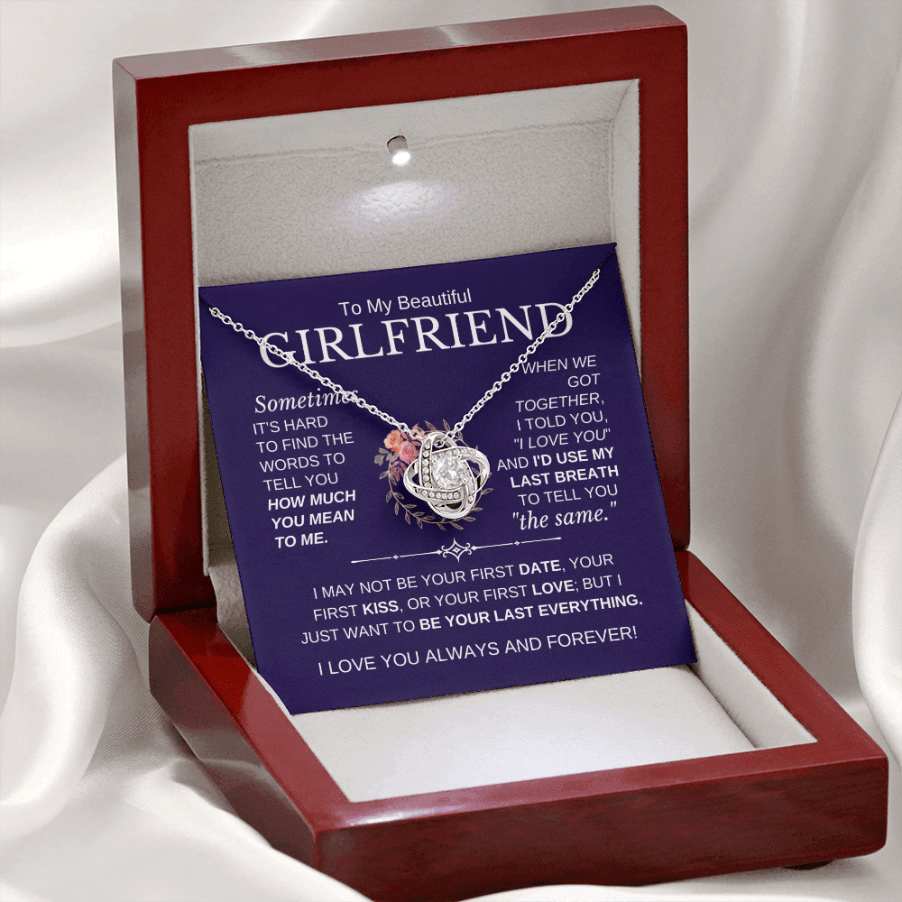 To My Girlfriend from Boyfriend Gift, 1 Year Anniversary Girlfriend Gift, Jewelry for Girlfriend 7019b