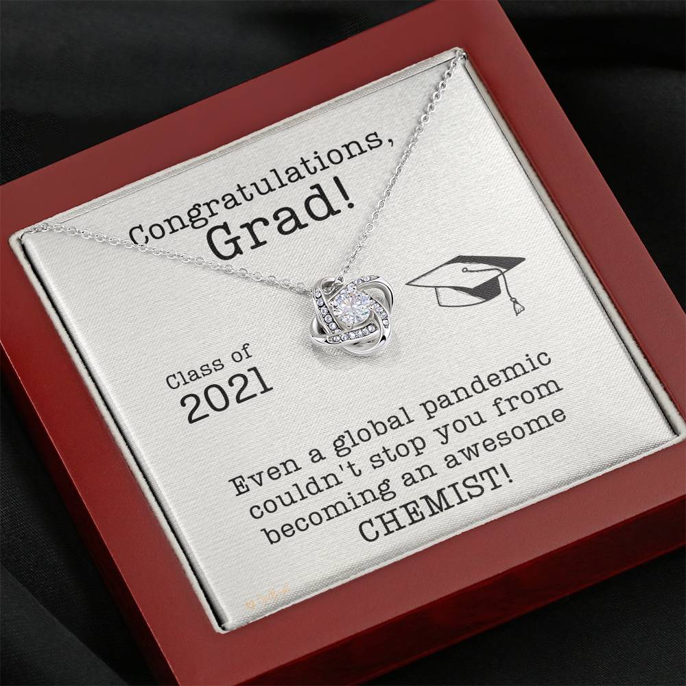 Chemist Graduation Gift for Her Class of 2021 Knot Necklace 1032a