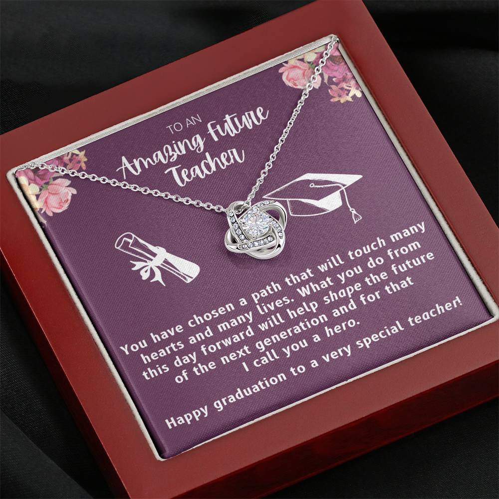 Teacher Graduation Gift for Daughter from Mom, Graduation Necklace for Future Teacher 1089e